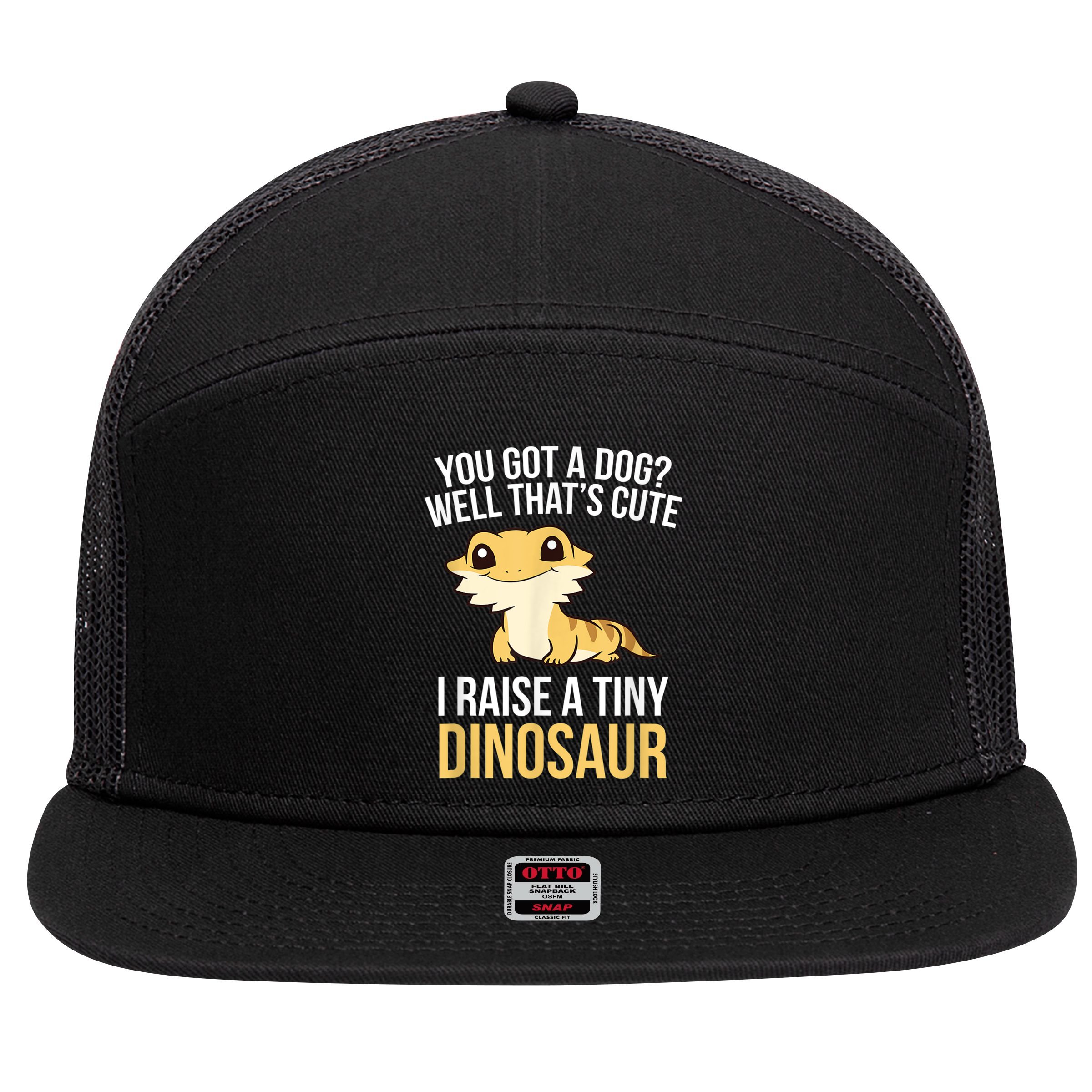 Bearded Dragon Pet I Raise A Tiny Dinosaur Bearded Dragon 7 Panel Mesh Trucker Snapback Hat
