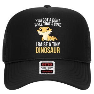 Bearded Dragon Pet I Raise A Tiny Dinosaur Bearded Dragon High Crown Mesh Back Trucker Hat