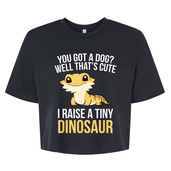 Bearded Dragon Pet I Raise A Tiny Dinosaur Bearded Dragon Bella+Canvas Jersey Crop Tee