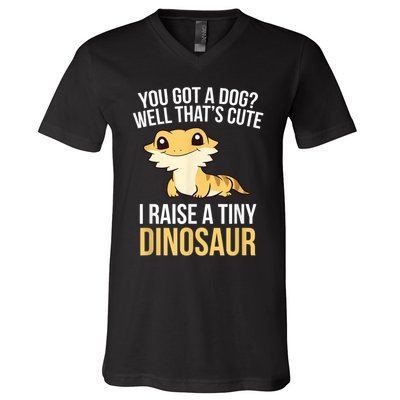 Bearded Dragon Pet I Raise A Tiny Dinosaur Bearded Dragon V-Neck T-Shirt