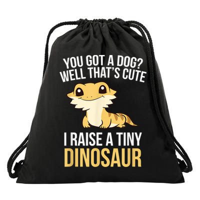 Bearded Dragon Pet I Raise A Tiny Dinosaur Bearded Dragon Drawstring Bag
