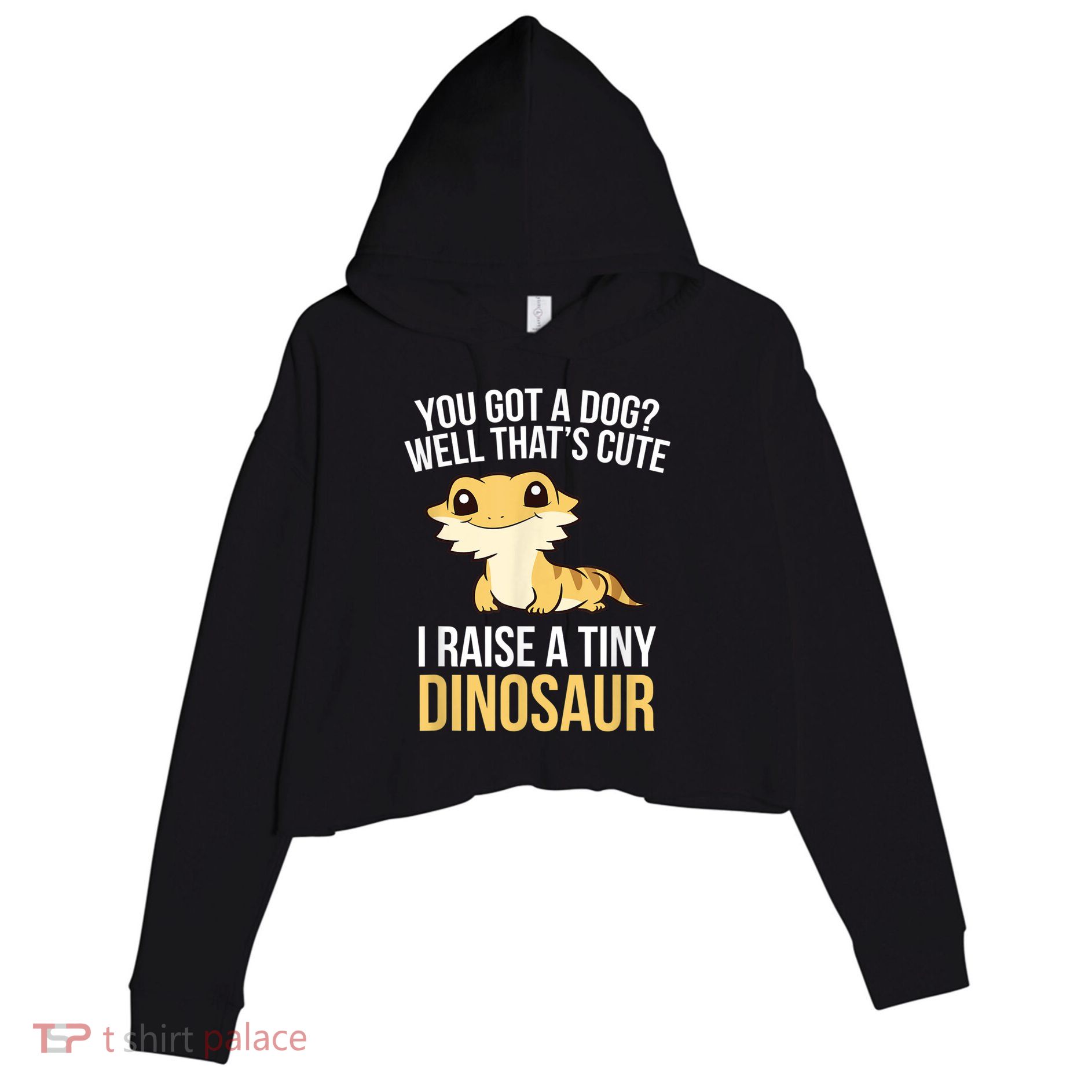 Bearded Dragon Pet I Raise A Tiny Dinosaur Bearded Dragon Crop Fleece Hoodie