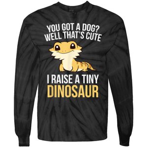 Bearded Dragon Pet I Raise A Tiny Dinosaur Bearded Dragon Tie-Dye Long Sleeve Shirt