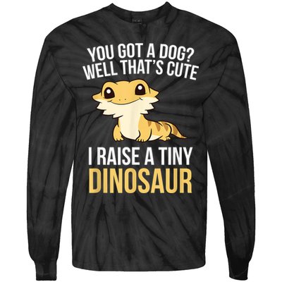 Bearded Dragon Pet I Raise A Tiny Dinosaur Bearded Dragon Tie-Dye Long Sleeve Shirt