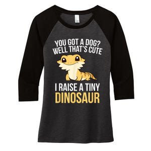 Bearded Dragon Pet I Raise A Tiny Dinosaur Bearded Dragon Women's Tri-Blend 3/4-Sleeve Raglan Shirt