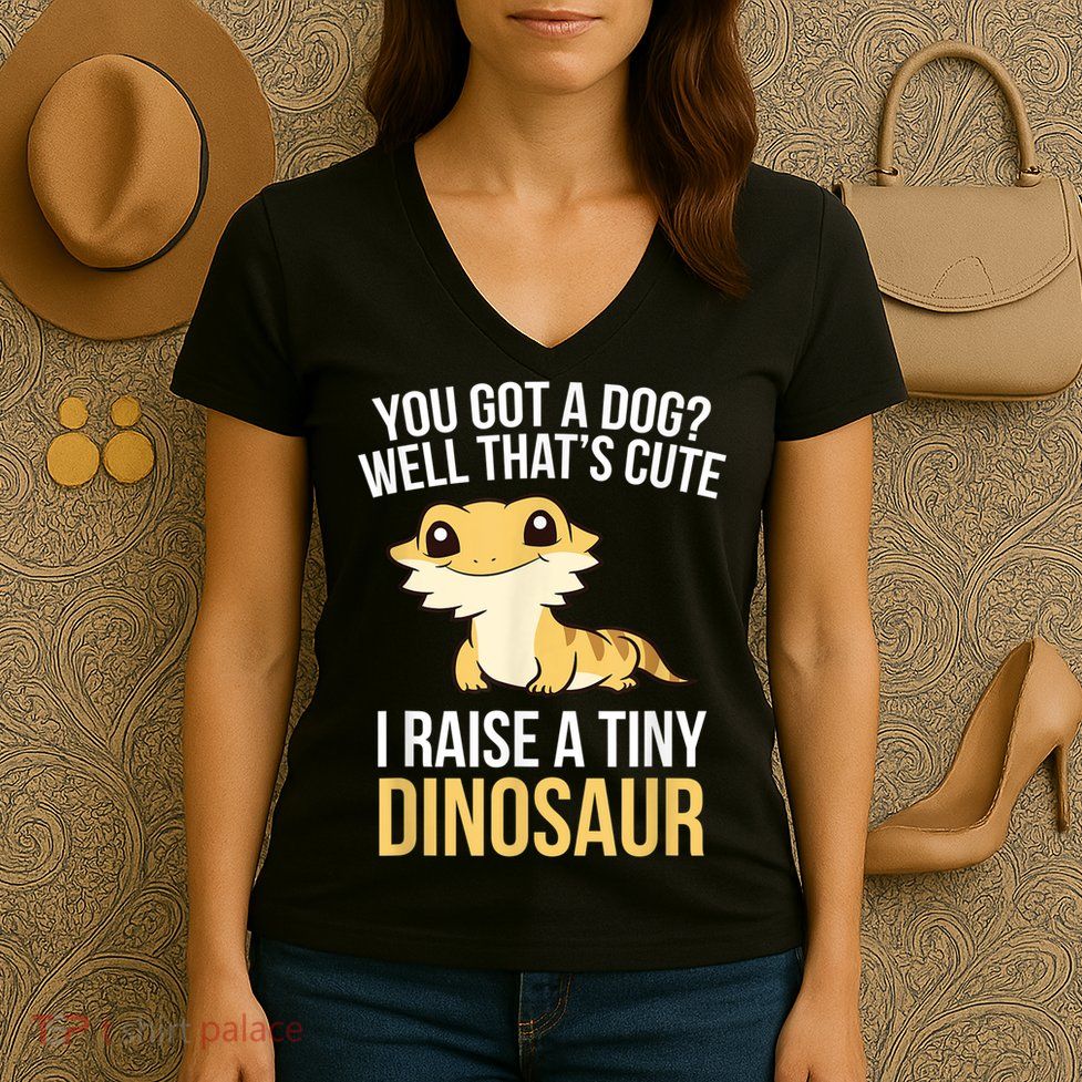 Bearded Dragon Pet I Raise A Tiny Dinosaur Bearded Dragon Women's V-Neck T-Shirt
