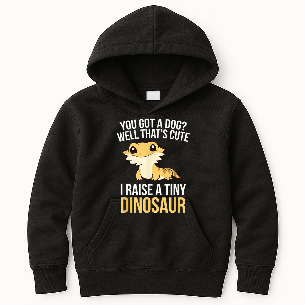 Bearded Dragon Pet I Raise A Tiny Dinosaur Bearded Dragon Kids Hoodie