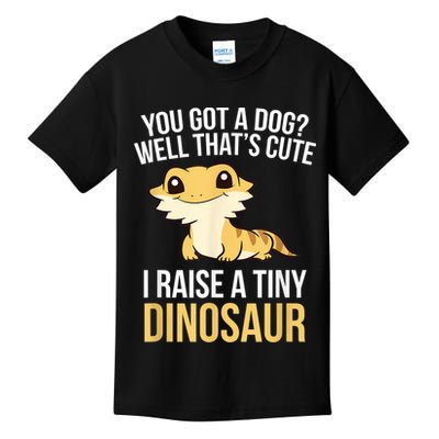 Bearded Dragon Pet I Raise A Tiny Dinosaur Bearded Dragon Kids T-Shirt