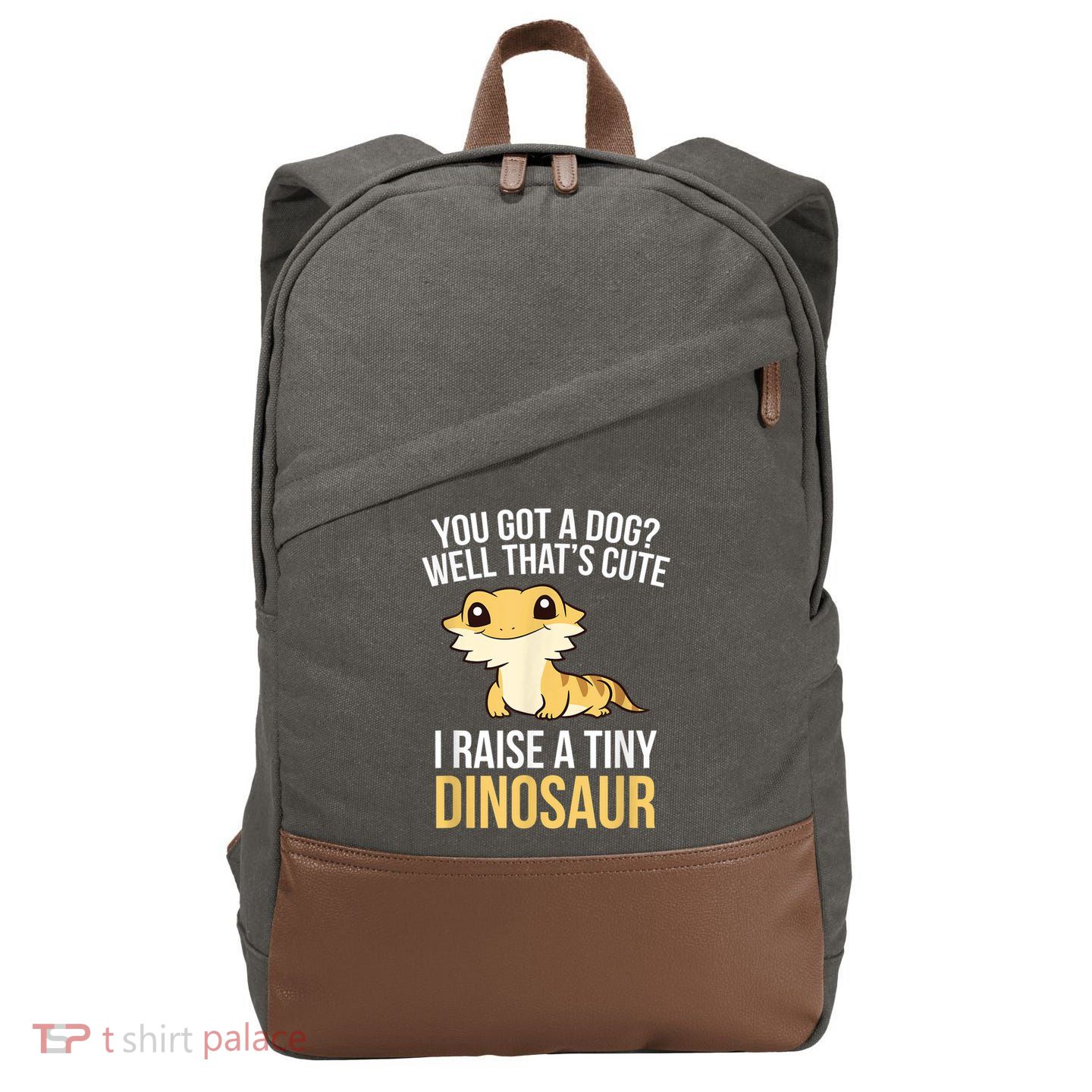 Bearded Dragon Pet I Raise A Tiny Dinosaur Bearded Dragon Cotton Canvas Backpack