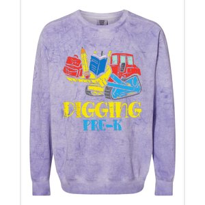 Bulldozer Digging PreK Prek First Day Of School Truck Colorblast Crewneck Sweatshirt