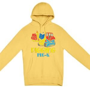 Bulldozer Digging PreK Prek First Day Of School Truck Premium Pullover Hoodie