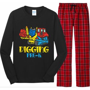 Bulldozer Digging PreK Prek First Day Of School Truck Long Sleeve Pajama Set