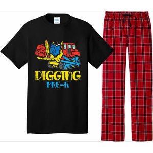 Bulldozer Digging PreK Prek First Day Of School Truck Pajama Set