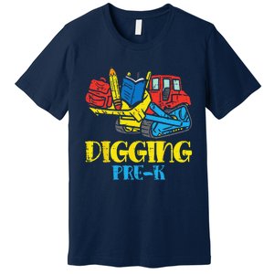 Bulldozer Digging PreK Prek First Day Of School Truck Premium T-Shirt