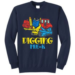 Bulldozer Digging PreK Prek First Day Of School Truck Tall Sweatshirt