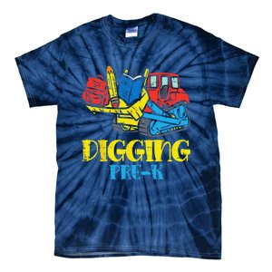 Bulldozer Digging PreK Prek First Day Of School Truck Tie-Dye T-Shirt