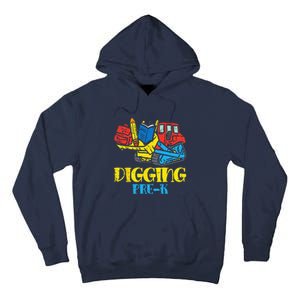 Bulldozer Digging PreK Prek First Day Of School Truck Tall Hoodie