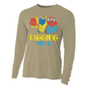 Bulldozer Digging PreK Prek First Day Of School Truck Cooling Performance Long Sleeve Crew