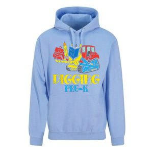 Bulldozer Digging PreK Prek First Day Of School Truck Unisex Surf Hoodie