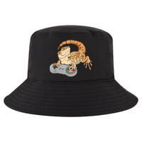 Bearded Dragon Playing Video Game Reptiles Pagona Gamer Cool Comfort Performance Bucket Hat