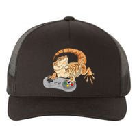 Bearded Dragon Playing Video Game Reptiles Pagona Gamer Yupoong Adult 5-Panel Trucker Hat