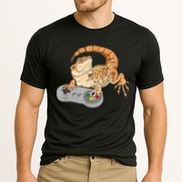 Bearded Dragon Playing Video Game Reptiles Pagona Gamer Cooling Performance Crew T-Shirt