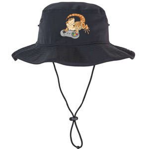 Bearded Dragon Playing Video Game Reptiles Pagona Gamer Legacy Cool Fit Booney Bucket Hat