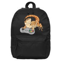 Bearded Dragon Playing Video Game Reptiles Pagona Gamer 16 in Basic Backpack