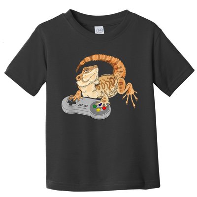 Bearded Dragon Playing Video Game Reptiles Pagona Gamer Toddler T-Shirt