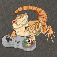 Bearded Dragon Playing Video Game Reptiles Pagona Gamer Cotton Canvas Backpack