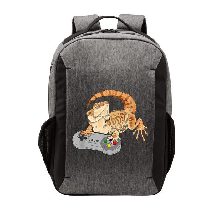Bearded Dragon Playing Video Game Reptiles Pagona Gamer Vector Backpack