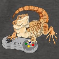 Bearded Dragon Playing Video Game Reptiles Pagona Gamer Vector Backpack