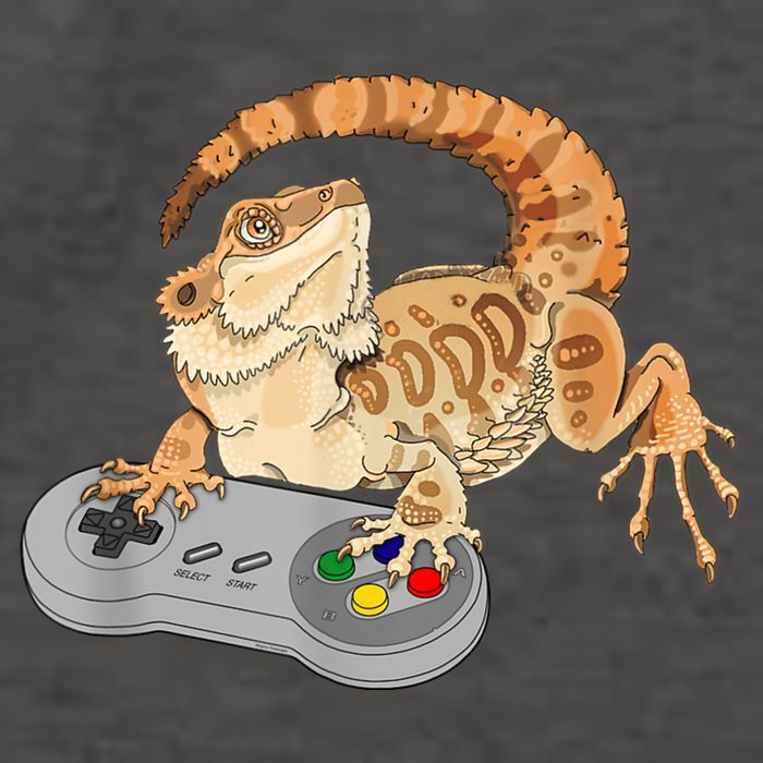 Bearded Dragon Playing Video Game Reptiles Pagona Gamer Vector Backpack