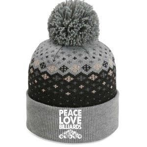 Billiards Dad Peace Love Billiards Gift Father's Day The Baniff Cuffed Pom Beanie