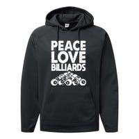 Billiards Dad Peace Love Billiards Gift Father's Day Performance Fleece Hoodie