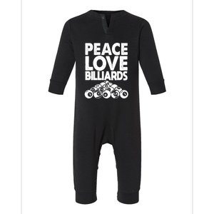 Billiards Dad Peace Love Billiards Gift Father's Day Infant Fleece One Piece