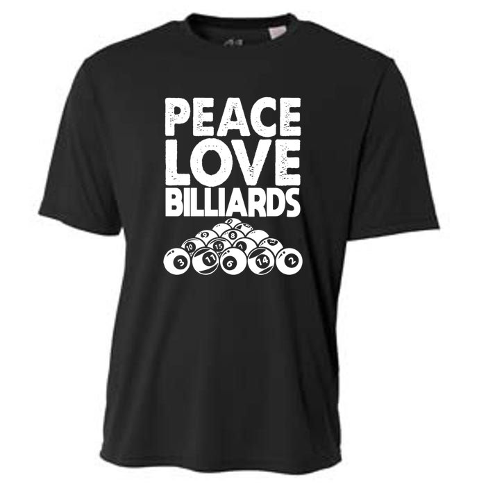 Billiards Dad Peace Love Billiards Gift Father's Day Cooling Performance Crew T-Shirt