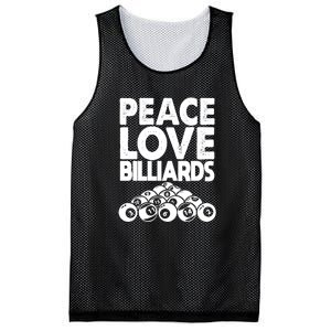 Billiards Dad Peace Love Billiards Gift Father's Day Mesh Reversible Basketball Jersey Tank