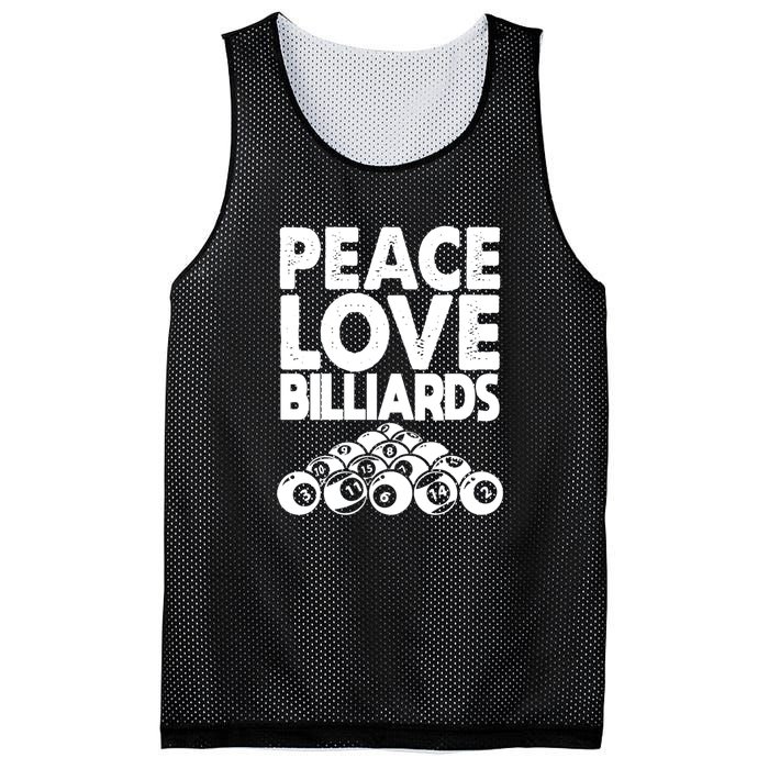 Billiards Dad Peace Love Billiards Gift Father's Day Mesh Reversible Basketball Jersey Tank