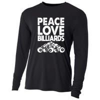 Billiards Dad Peace Love Billiards Gift Father's Day Cooling Performance Long Sleeve Crew