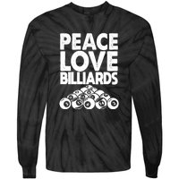 Billiards Dad Peace Love Billiards Gift Father's Day Tie-Dye Long Sleeve Shirt