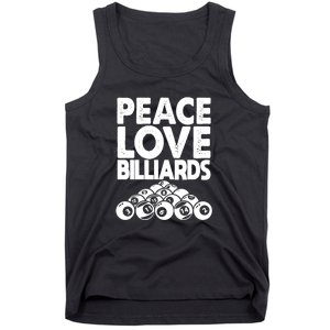 Billiards Dad Peace Love Billiards Gift Father's Day Tank Top