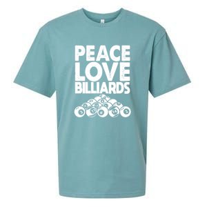 Billiards Dad Peace Love Billiards Gift Father's Day Sueded Cloud Jersey T-Shirt