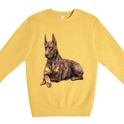 Brown Doberman Pinscher Premium Crewneck Sweatshirt