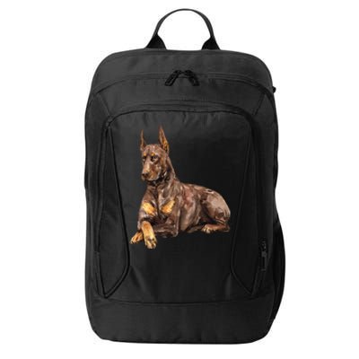 Brown Doberman Pinscher City Backpack