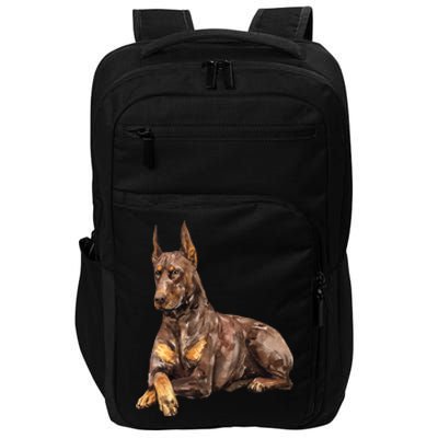 Brown Doberman Pinscher Impact Tech Backpack