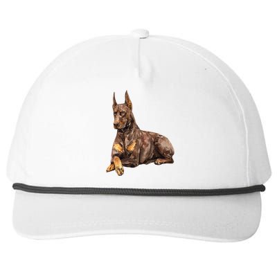 Brown Doberman Pinscher Snapback Five-Panel Rope Hat