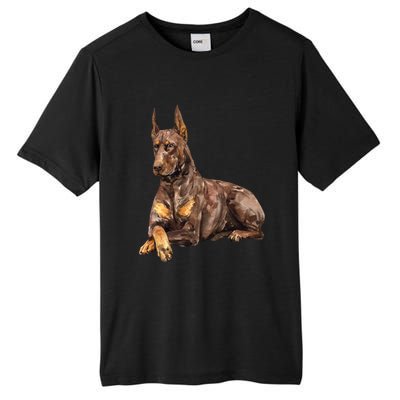 Brown Doberman Pinscher Tall Fusion ChromaSoft Performance T-Shirt