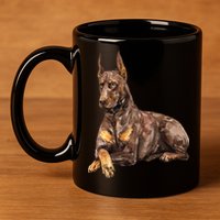 Brown Doberman Pinscher 11oz C Handle Ceramic Mug