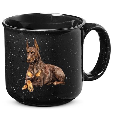 Brown Doberman Pinscher 15oz Campfire Ceramic Mug